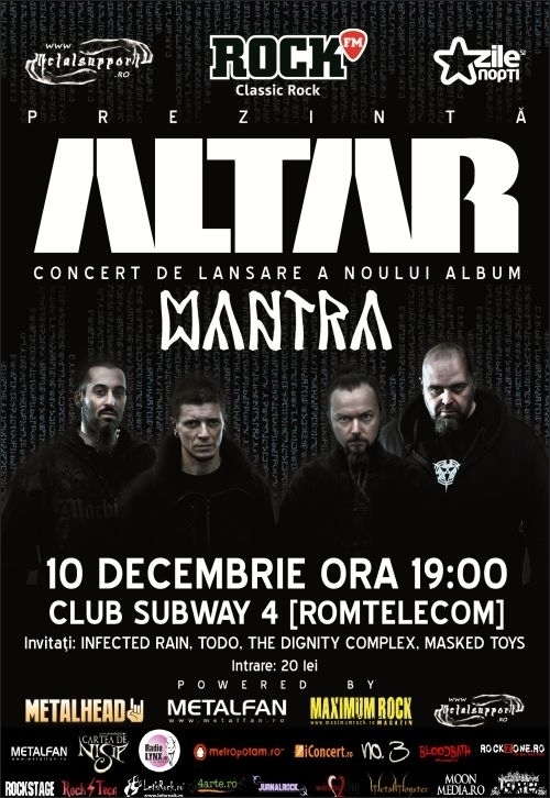 Concert lansare album Altar si Infected Rain alaturi de The Dignity Complex si Masked Toys in Subway 4