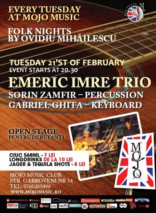 Concert Emeric Imre Trio in Club Mojo-Brit Room