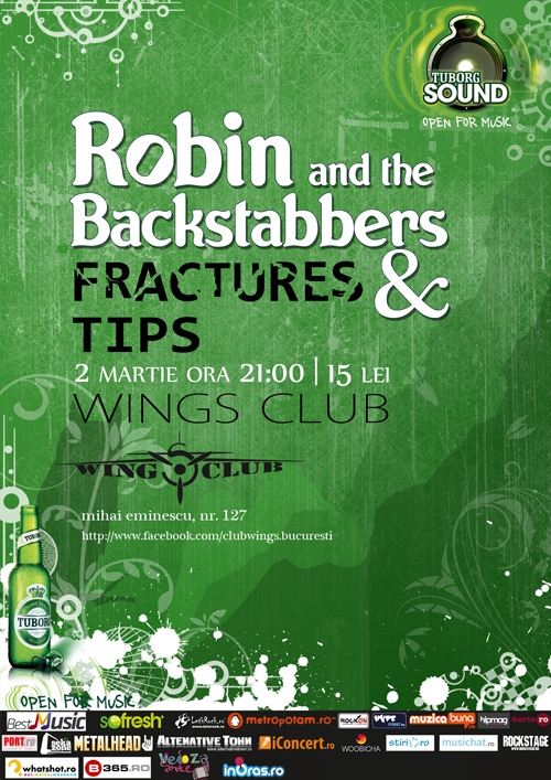 Concert Robin and the Backstabbers, Fractures si Tips in Wings Club