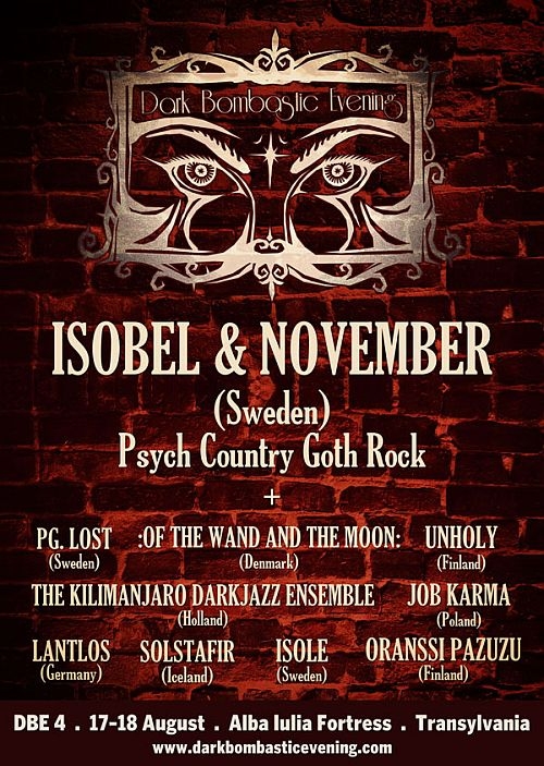 Isobel and November este a 10-a trupa anuntata la Dark Bombastic Evening 4