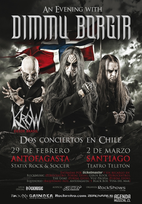 KROW deschide concertele DIMMU BORGIR din Chile