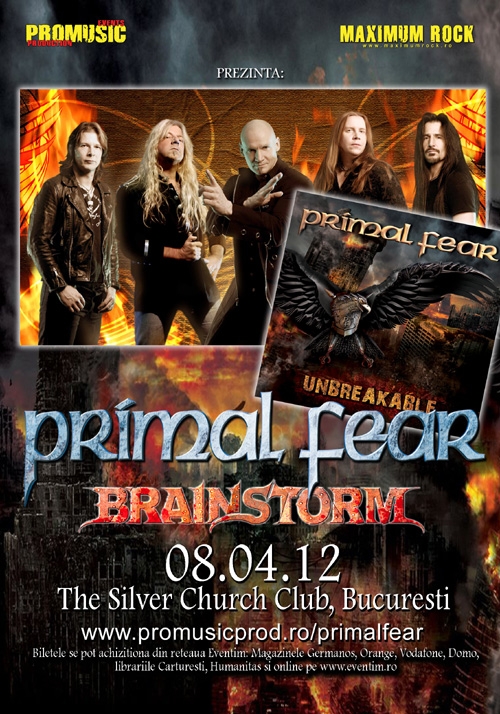 3 zile cu preturi promotionale pentru concertul Primal Fear - Brainstorm