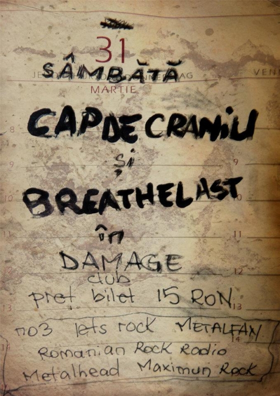 Concert Cap De Craniu si Breathelast in Club Damage din Bucuresti