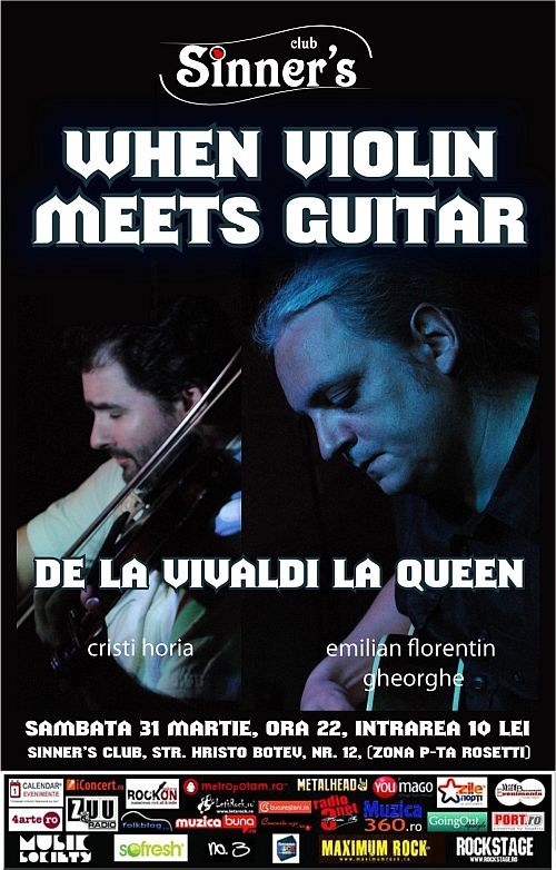 Cristian Horia si Emilian Florentin Gheorghe la o noua editie When Violin Meets Guitar in Sinner's Club
