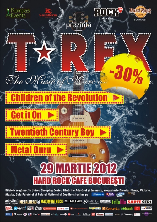Martisor rock: 30% reducere pentru biletele la Blaze Bayle si T.Rex