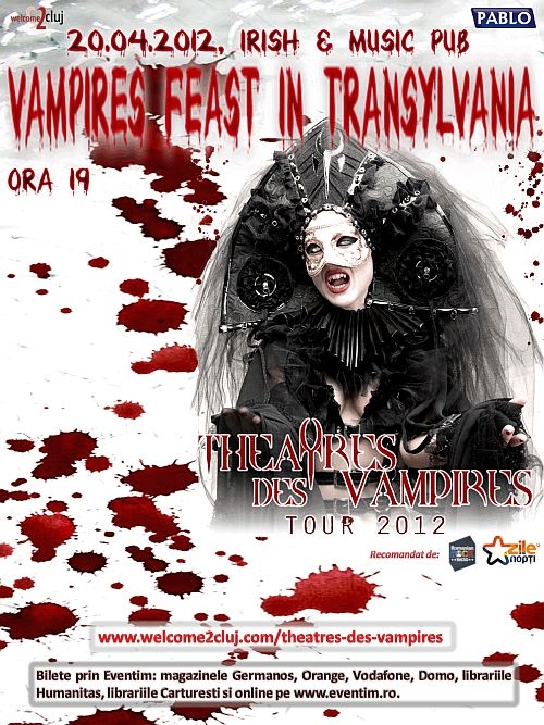 Trupa The Hourglass canta in deschiderea concertului Theatres des Vampires la Cluj