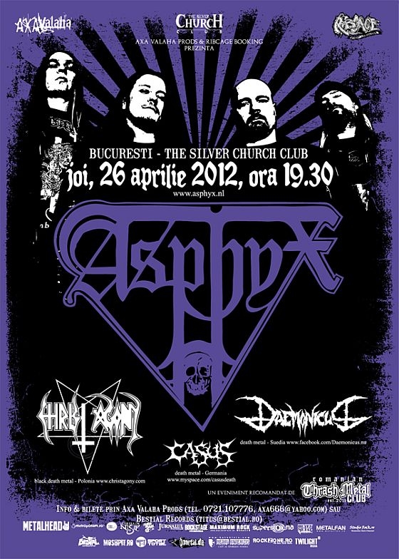Concert Asphyx, Christ Agony, Daemonicus si Casus in club The Silver Church