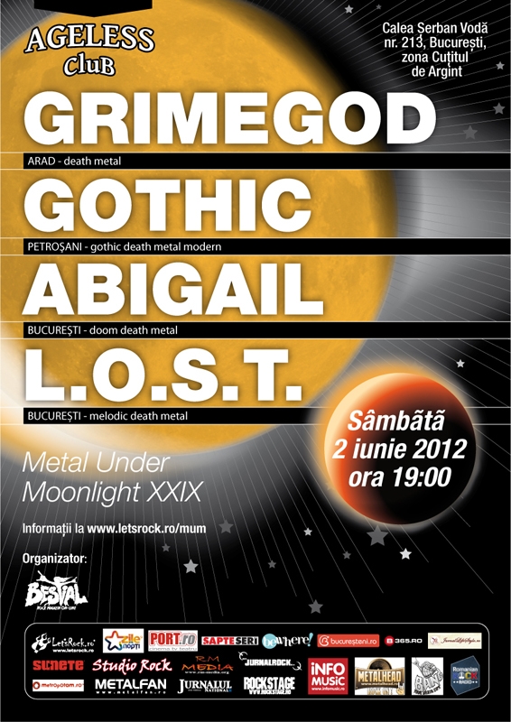 Metal Under Moonlight editia a XXIX-a in Ageless Club din Bucuresti