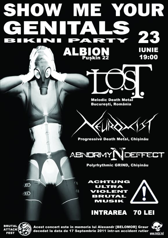 Concert L.O.S.T., Abnormyndeffect si Neuromist in Albion Club din Chisinau