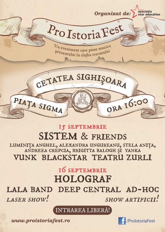 Sighisoara incheie circuitul Pro Istoria Fest 2012 - Sistem, Holograf si Vunk vor aduce muzica pe scena festivalului