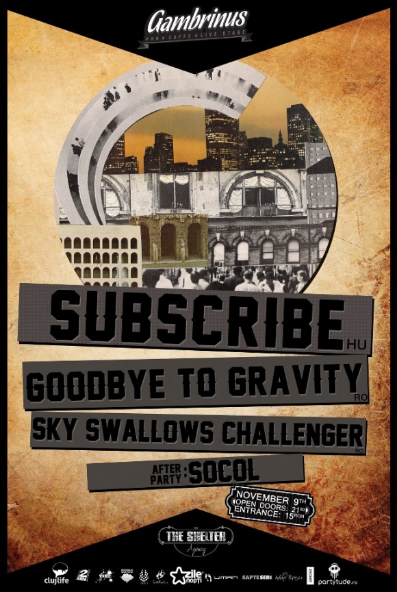 Concert Subscribe, Goodbye To Gravity si Sky Swallows Challenger in Gambrinus Pub