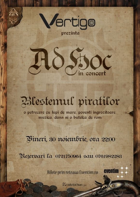 Concert Ad Hoc - Blestemul piratilor in club Vertigo