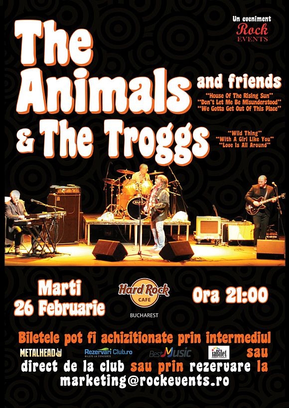 Concert The Animals & The Troggs in Hard Rock Cafe