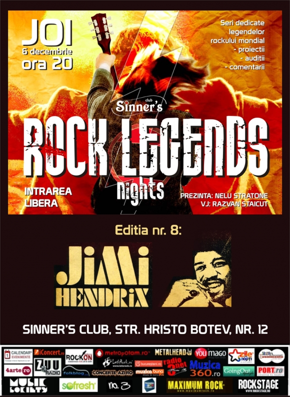 Jimi Hendrix la Rock Legends in Sinners Club