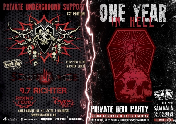 Soulrage, 9.7 Richter, Rising Feud, The Eyes Have It la Private Underground Support in Private Hell