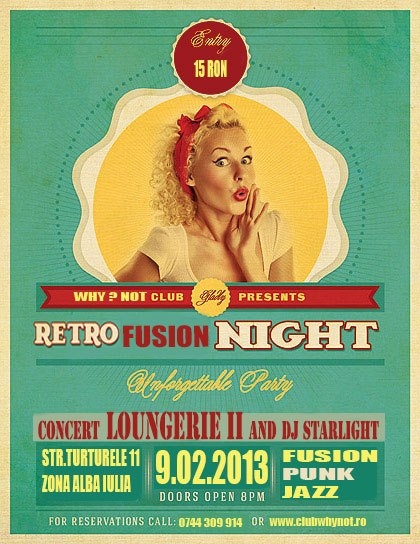 Concert Loungerie II la Retro Fusion Night in Club Why?Not