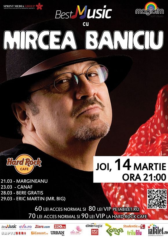 Concert Mircea Baniciu in Hard Rock Cafe din Bucuresti