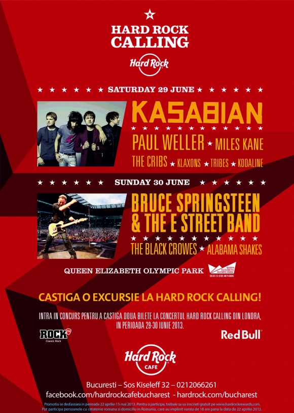 Hard Rock Cafe te trimite la festivalul Hard Rock Calling din Londra