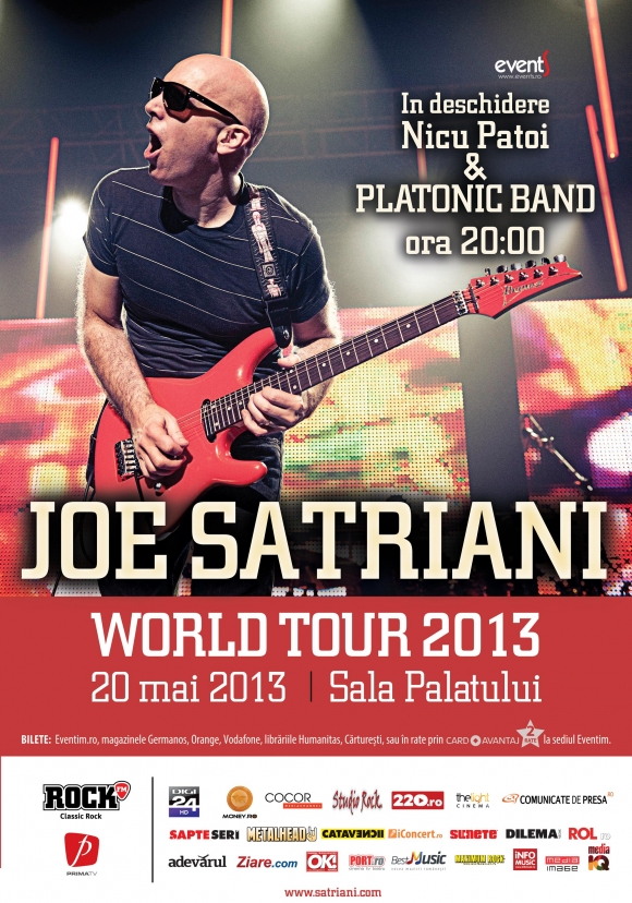 Concertul Joe Satriani este sold out, afla cine va canta in deschidere