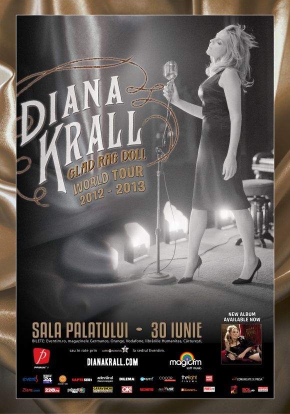 Diana Krall nu vine singura la Bucuresti: sotia lui Elvis Costello isi aduce gemenii cu ea