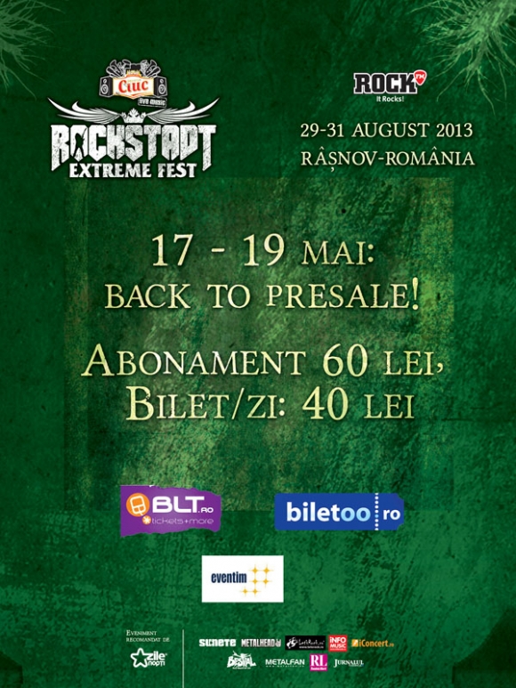 Promotie „Back to Presale,” si transport gratuit pentru Rockstadt Extreme Fest