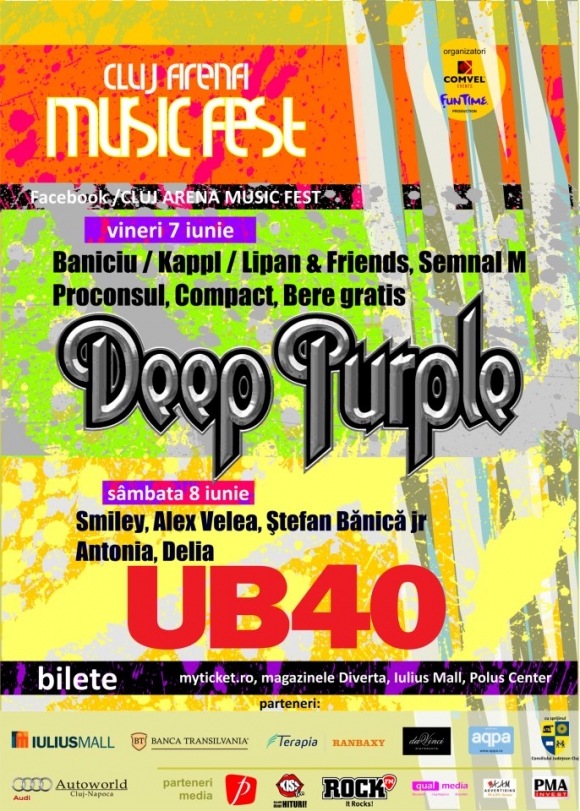 Concert Deep Purple si UB 40 la Cluj Arena Music Fest