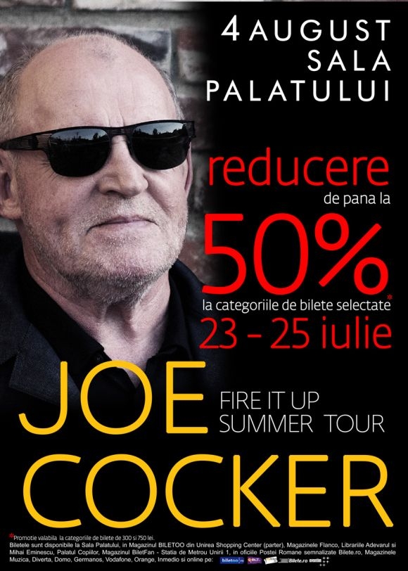 Bilete la Joe Cocker cu reducere de pana la 50%
