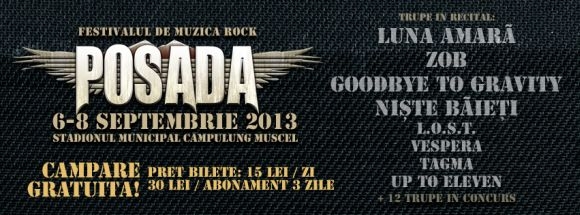 Trupele Goodbye to Gravity si L.O.S.T. sunt confirmate la Posada Rock Fest 2013