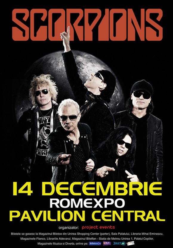 Biletele la concertul Scorpions sunt disponibile in toata reteaua Biletoo