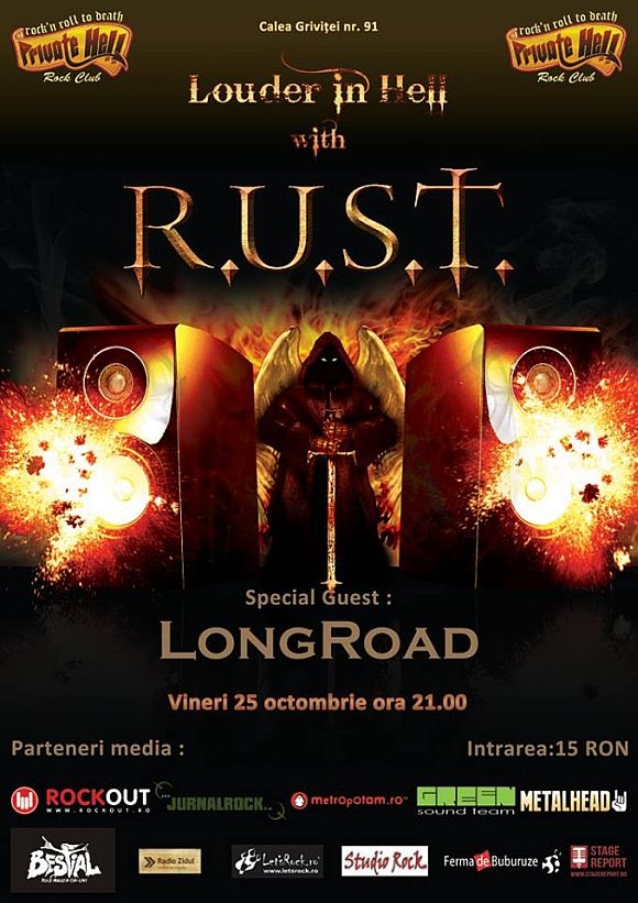 Concert R.U.S.T. si Longroad in Private Hell din Bucuresti