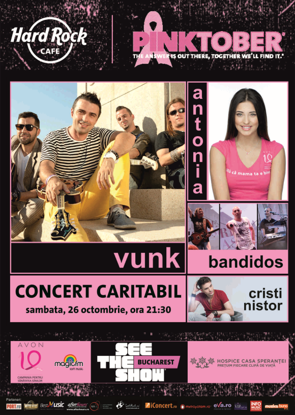 Pinktober cu Vunk, Antonia, Bandidos si Cristi Nistor in Hard Rock Cafe