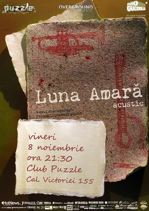 Concert acustic Luna Amara in Puzzle Club din Bucuresti