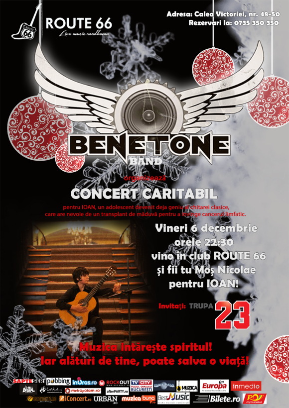 Concert caritabil BENETONE Band: impreuna, pentru Ioni!