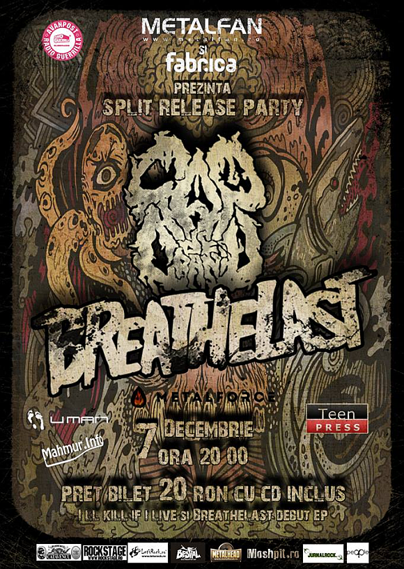 Concert lansare Cap de Craniu, Breathelast - “Split It Out” in Club Fabrica