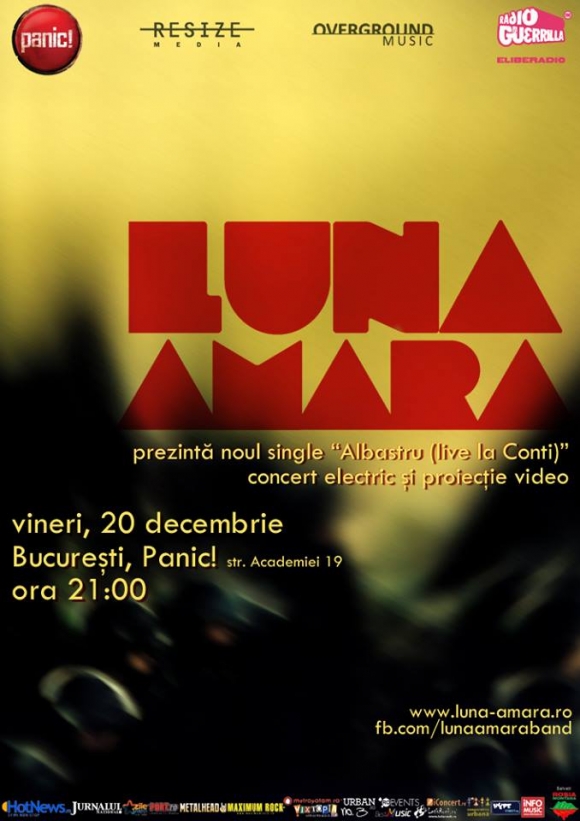Concert electric Luna Amara si proiectie video „Albastru – live la Conti” in Panic! Club