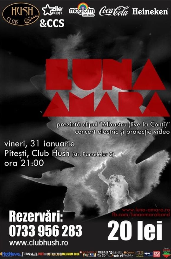 Concert electric Luna Amara si proiectie „Albastru – live la Conti” in Club Hush