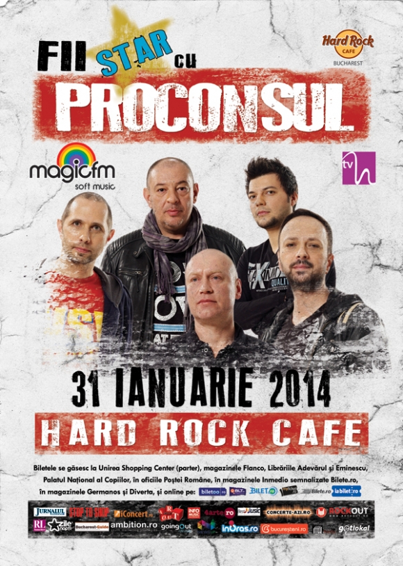 Proconsul – doua categorii de bilete pentru concertul de vineri din Hard Rock Cafe s-au epuizat!