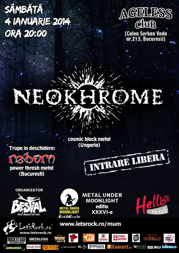 Programul concertului Neokhrome de sambata 4 ianuarie 2014