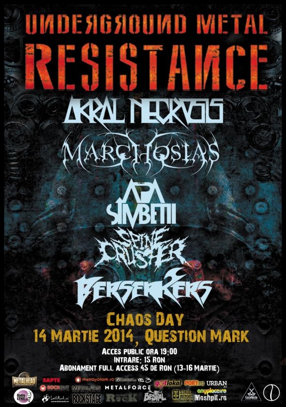 Chaos Day - line-up complet - Underground Metal Resistance Fest 3