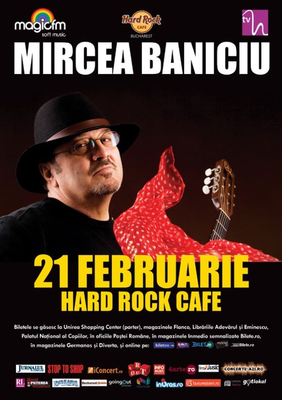 Concert Mircea Baniciu la Hard Rock Cafe, 21 februarie 2014