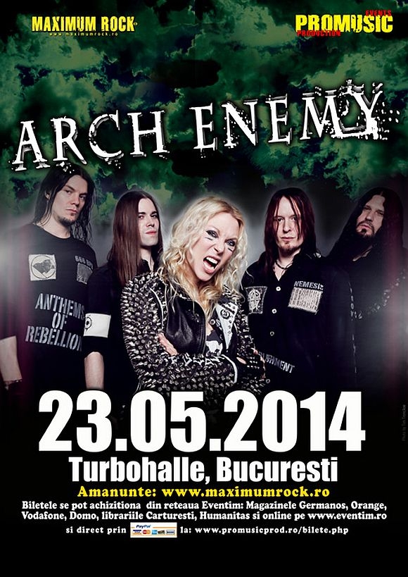 Detalii locatie si bilete concert Arch Enemy