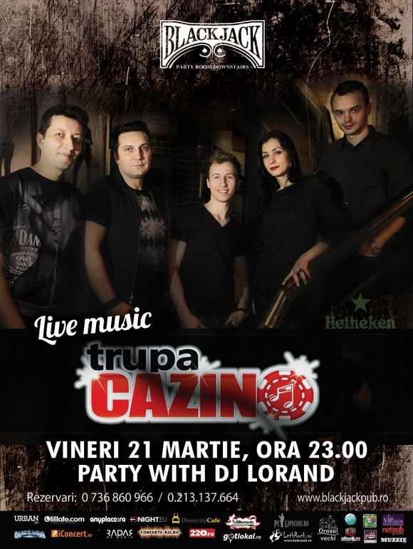Concert Cazino in Black Jack Pub din Bucuresti, 21 martie 2014