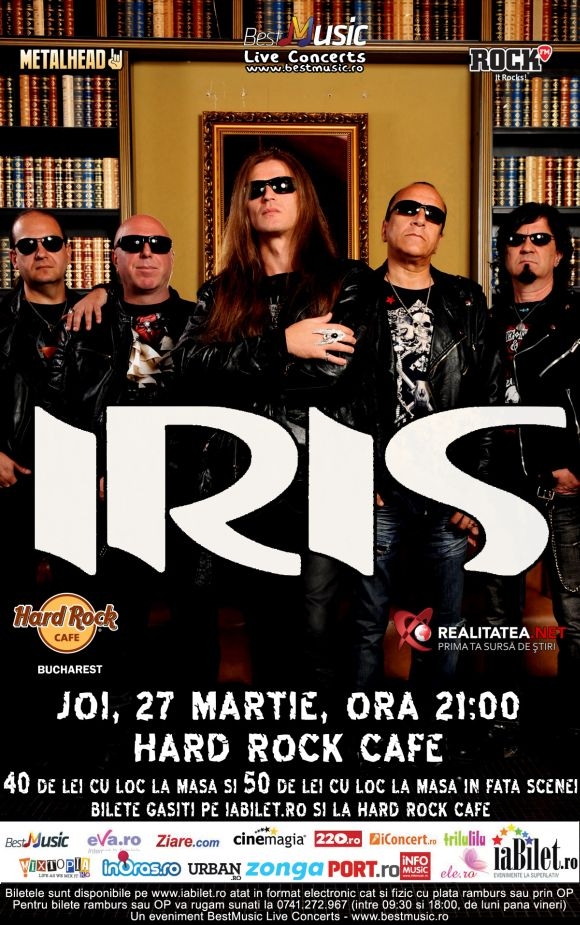 Concert Iris la Hard Rock Cafe Bucuresti, 27 martie 2014