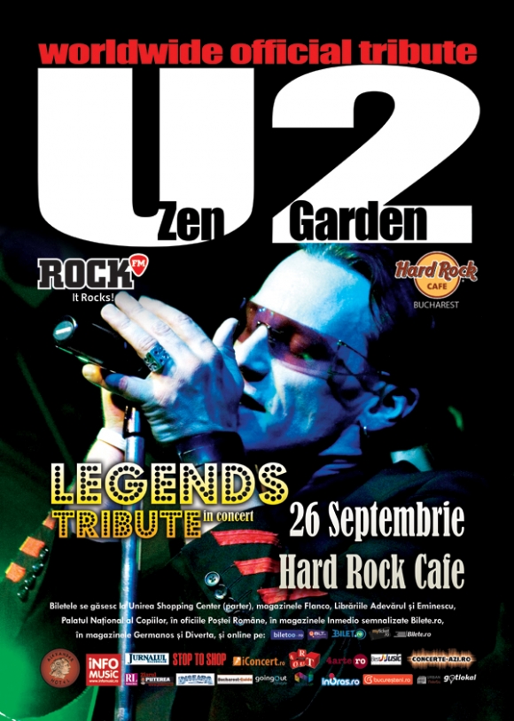 Tribut U2 cu Zen Garden la Hard Rock Cafe, 26 septembrie 2014