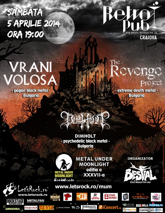 4 si 5 aprilie: doua seri de black metal cu Vrani Volosa, The Revenge Project si Dimholt