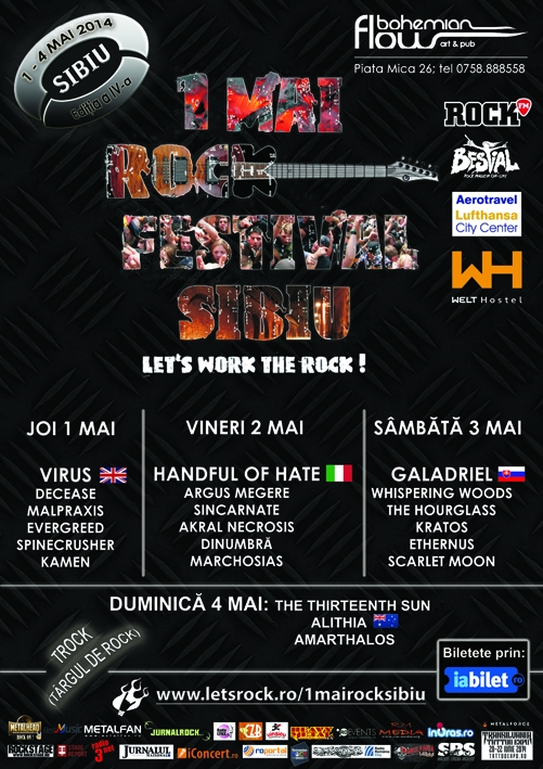Programul detaliat al concertelor la '1 Mai Rock Festival Sibiu 2014'