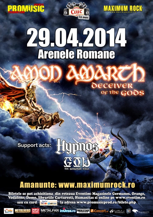 Reguli de acces si programul concertului Amon Amarth de la Bucuresti