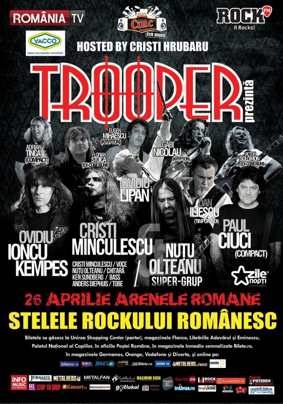 Trooper te trimite, timp de un an, la cele mai mari concerte rock din Bucuresti!