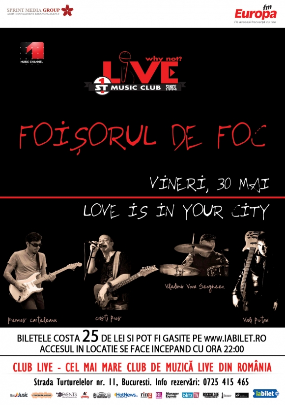 Concert Foisorul de Foc in Club Live din Bucuresti