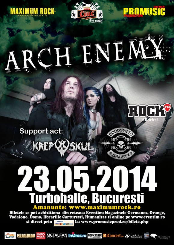 Programul si regulile de acces la concertul Arch Enemy de la Bucuresti